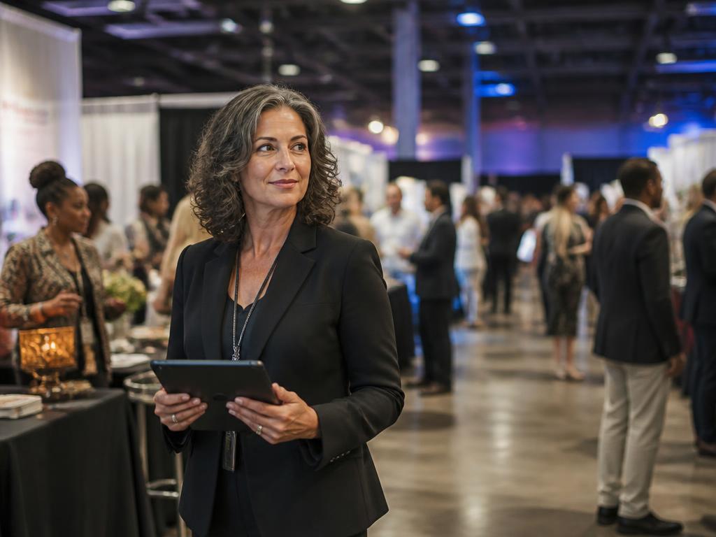 An established event producer overseeing a busy expo