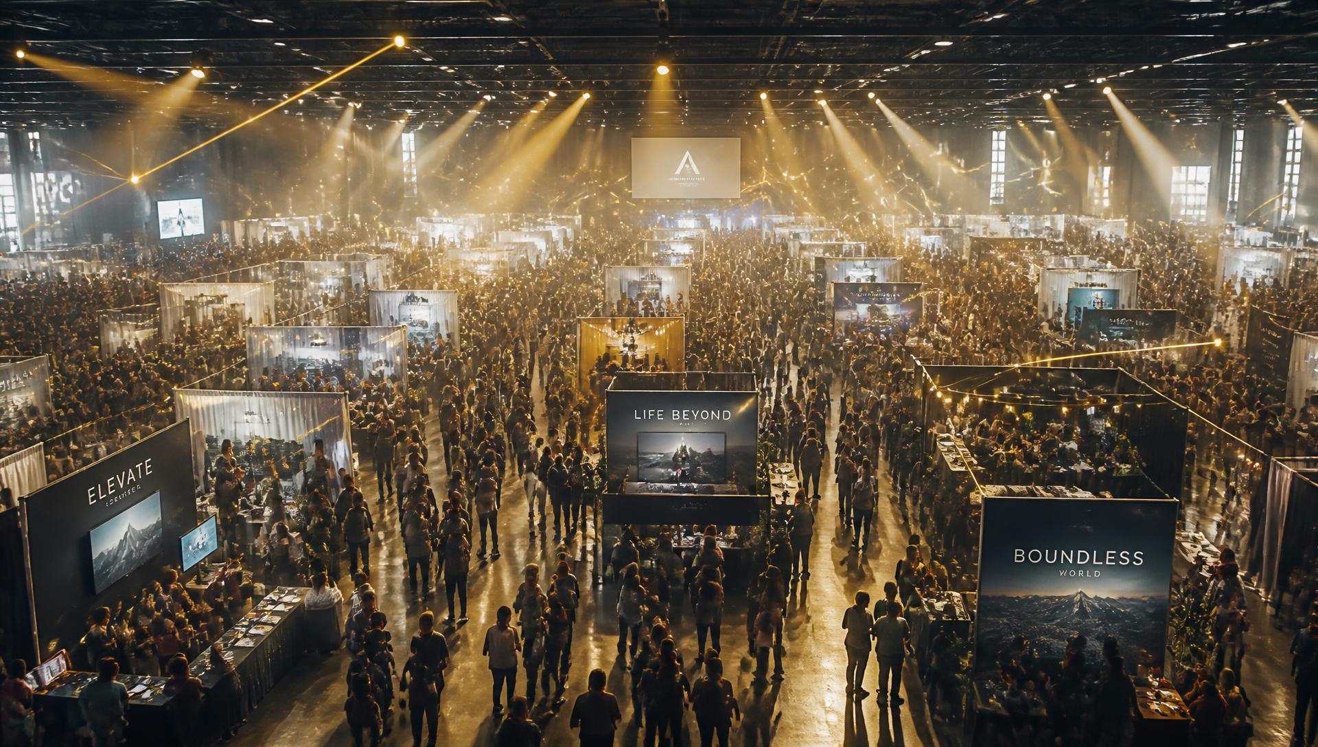 A packed two-day expo hall full of vendor booths